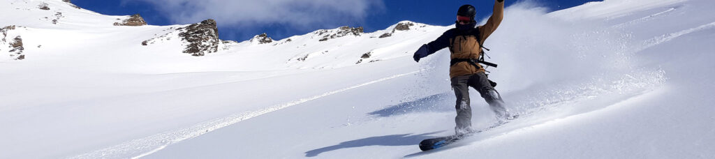 Kyle ripping a sweet line in the swiss backcountry.