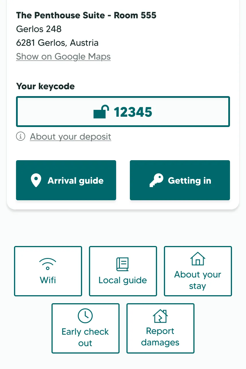 basic app screen with grid of 5 buttons