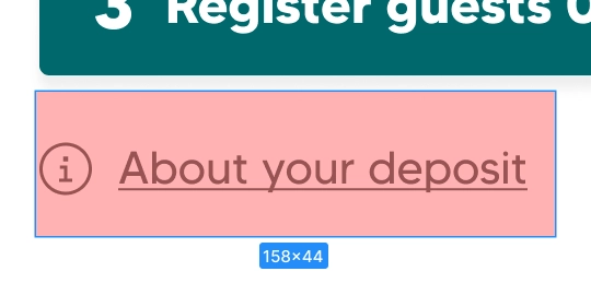 tap target in red over link